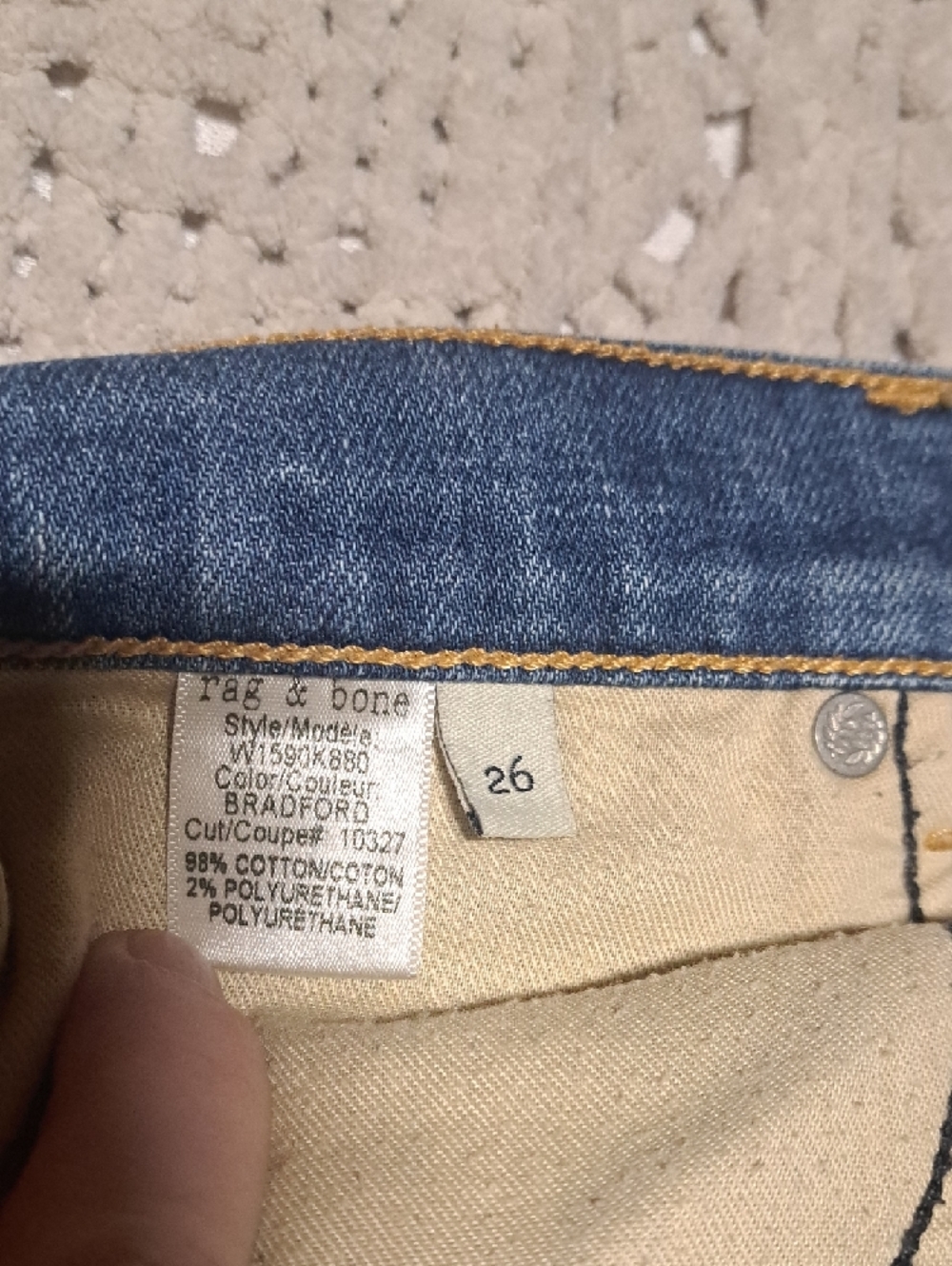 381 - rag & bone Slim Straight Washed Blue Jeans - Picture 5 of 9